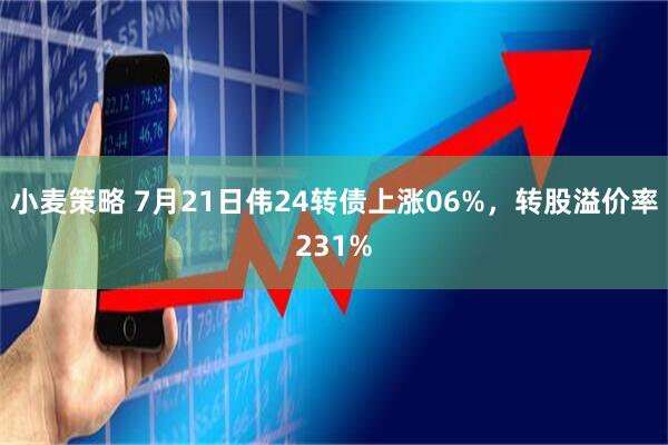 小麦策略 7月21日伟24转债上涨06%，转股溢价率231%